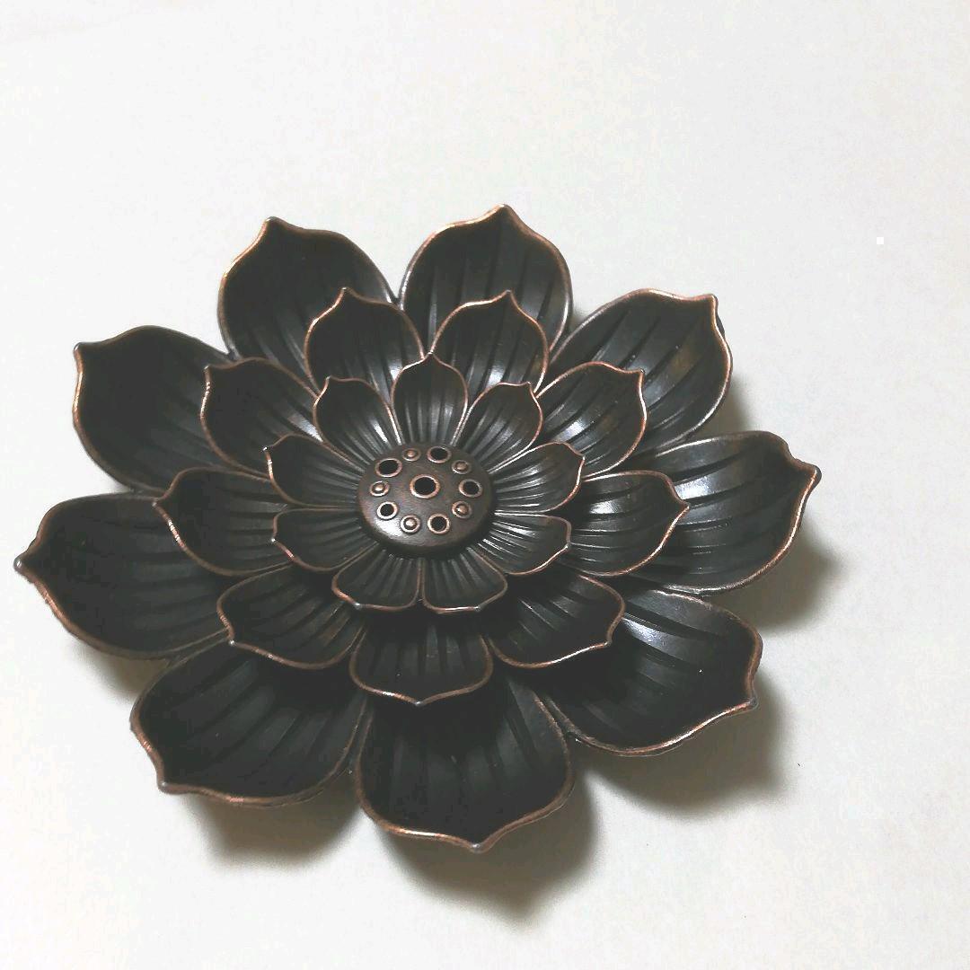 Lotus incense holder Water lily incense holder Bronze color Copper
