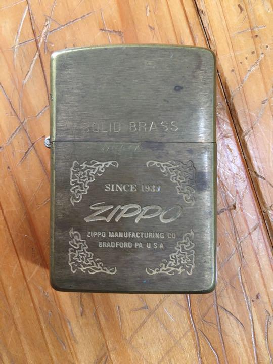 As is for parts Zippo lighter Solid Brass Gold Used