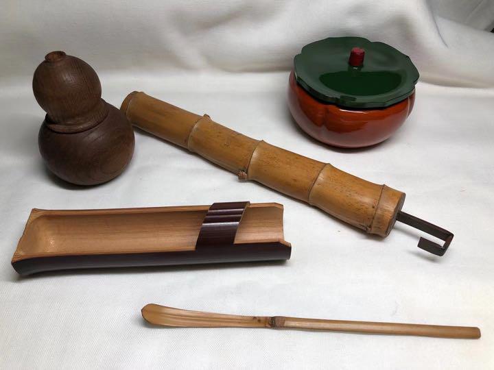 Sencha Tea utensils 5 pieces tea utensils Showa Chashaku jug wooden