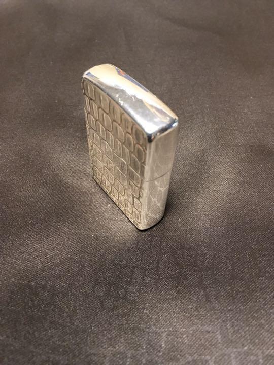 As is For Parts Zippo Armor Crocodile Embossed Lighter Crocodile Leather Crocodi
