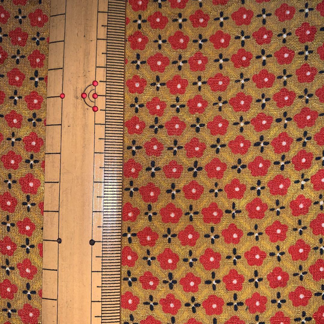 Pure silk kimono hagire about 30 x 75 florets Komon orange