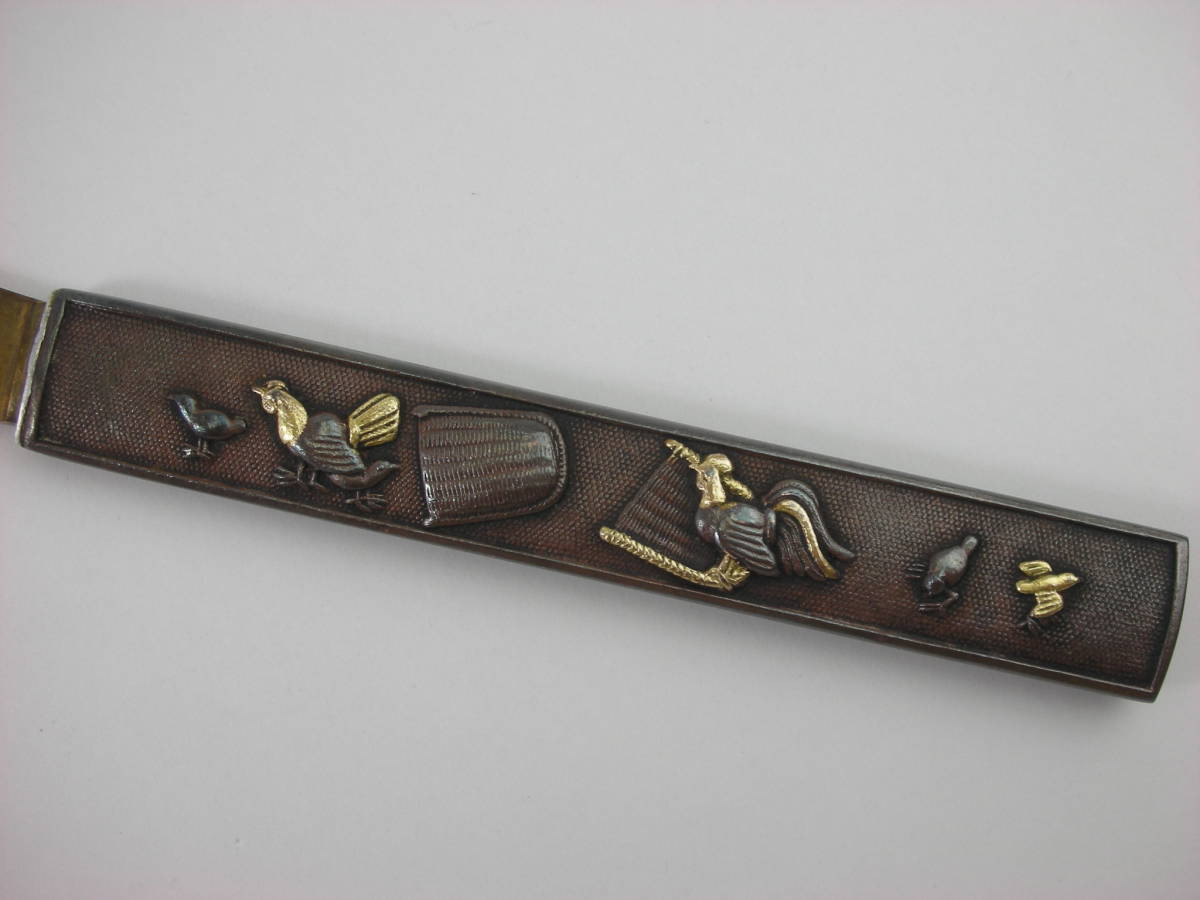 Kozuka Old bird chicken figure Petite Japan Antiques