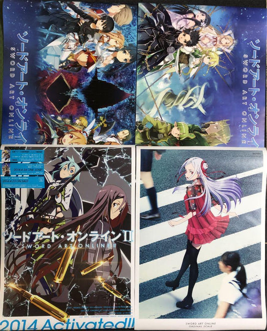 4 Sword Art Online SAO posters sold in bulk