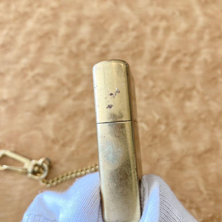 As is for parts ZIPPO lighter SOLID BRASS 1995 year eggplant chain
