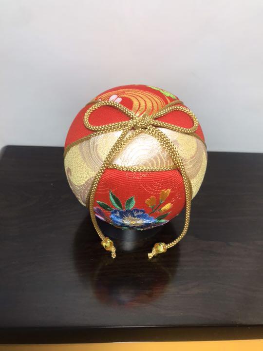 Temari Temari Interior decoration  gift Embroidery flower Vermilion Japan