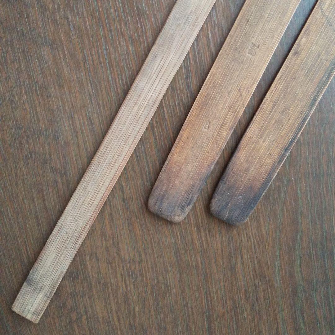 Two types of bamboo rulers Showa Retro Antique