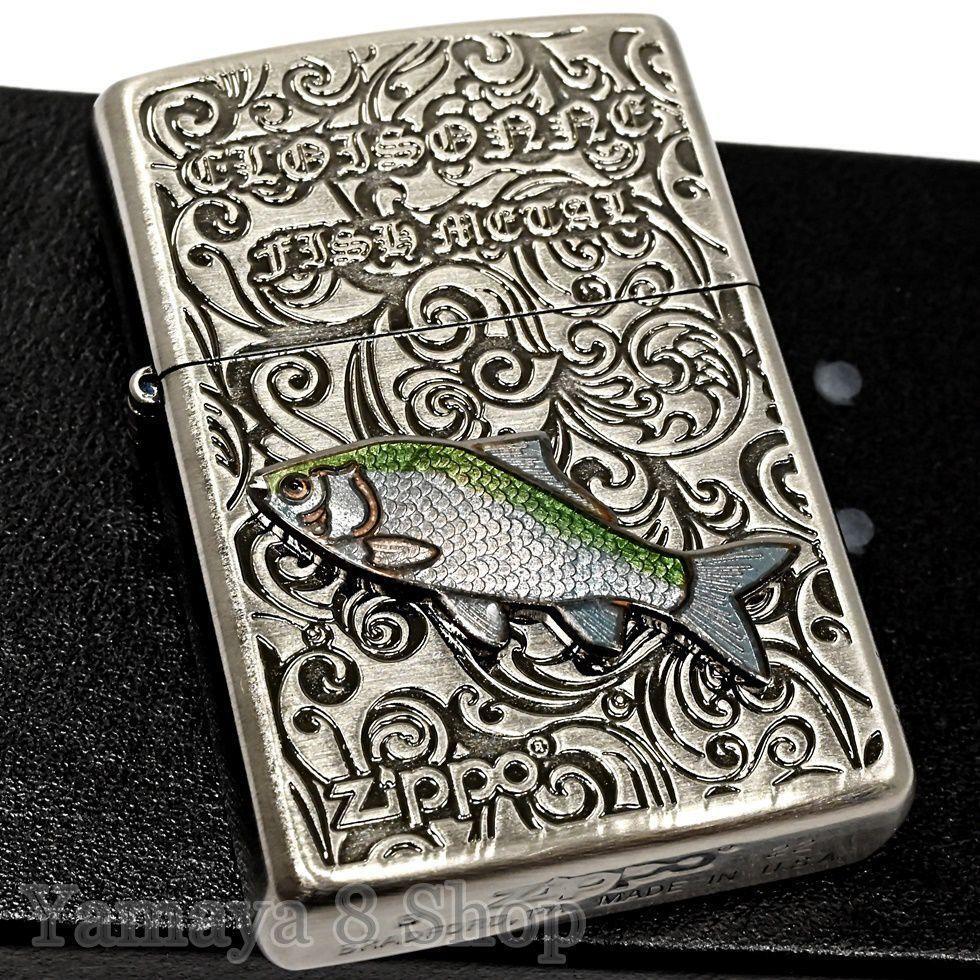 ZIPPO Lighter cloisonne metal spatula fishing nickel both sides