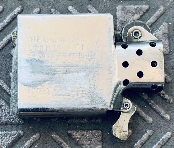 As is For Parts Zippo Lighter Sterling Silver Stripe 1993