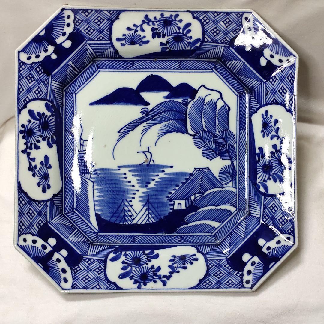 Old Imari ware Dyed square plate Landscape view