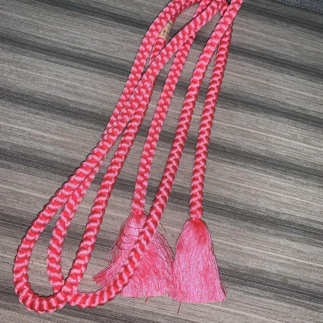 New pure silk obijime peach pink round set
