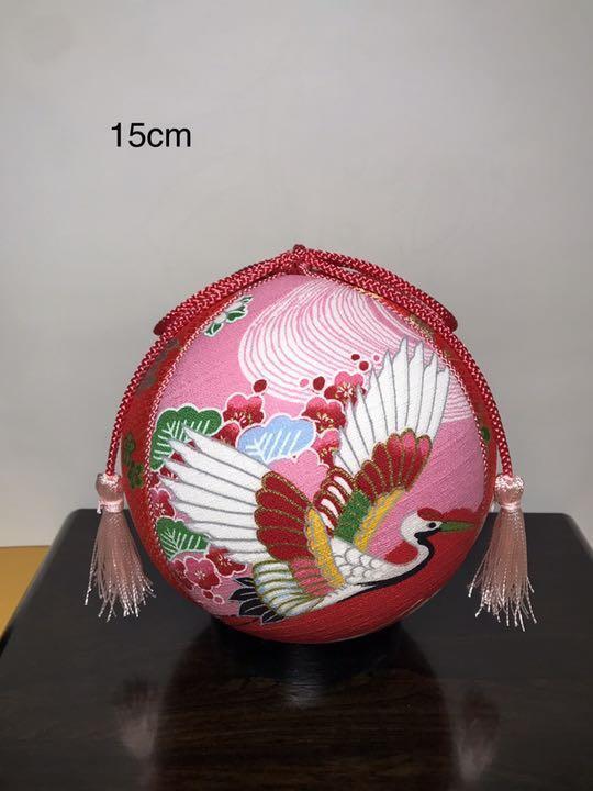 Temari  Interior decoration  gift Pink crane x Kotobuki Akaume