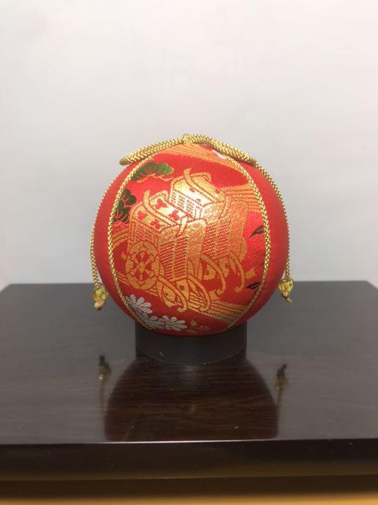 Temari Temari Interior decoration  gift Embroidery flower Vermilion Japan