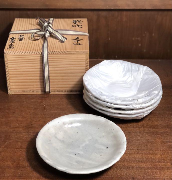 Powdered five-inch plate, Ogaya kiln, Toyoba Soya, famous plate