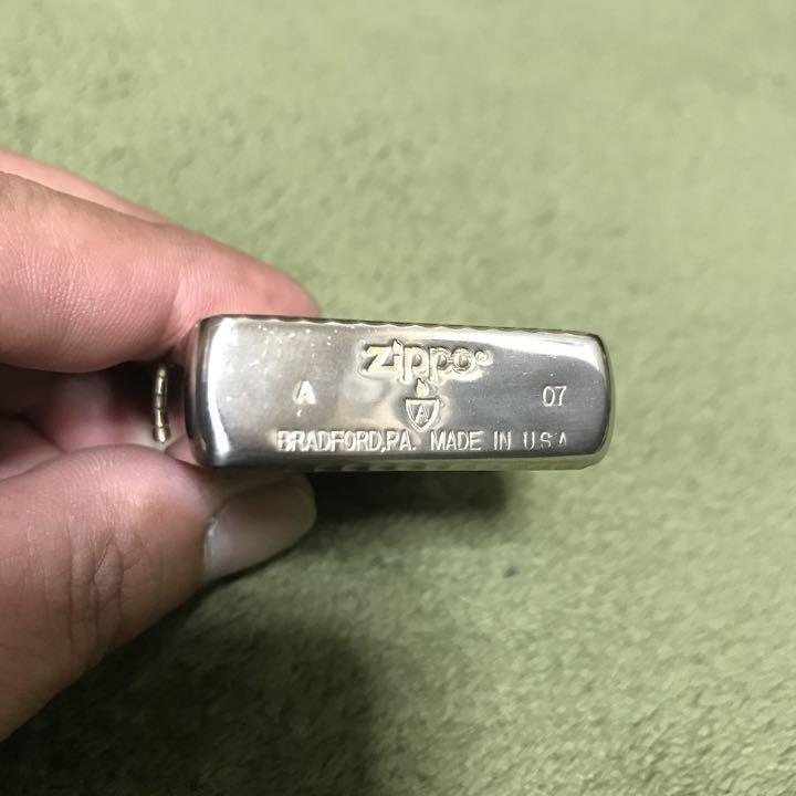 As is For Parts Armor Zippo Tribal Silver Color Engraving