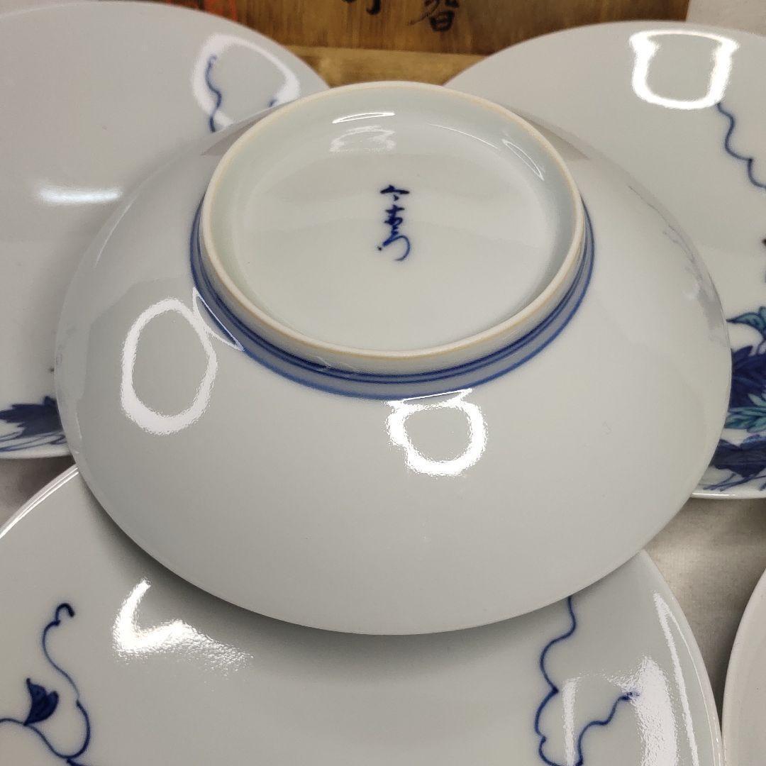 Imaemon 5 deep plates Nishiki vine painting Both boxes