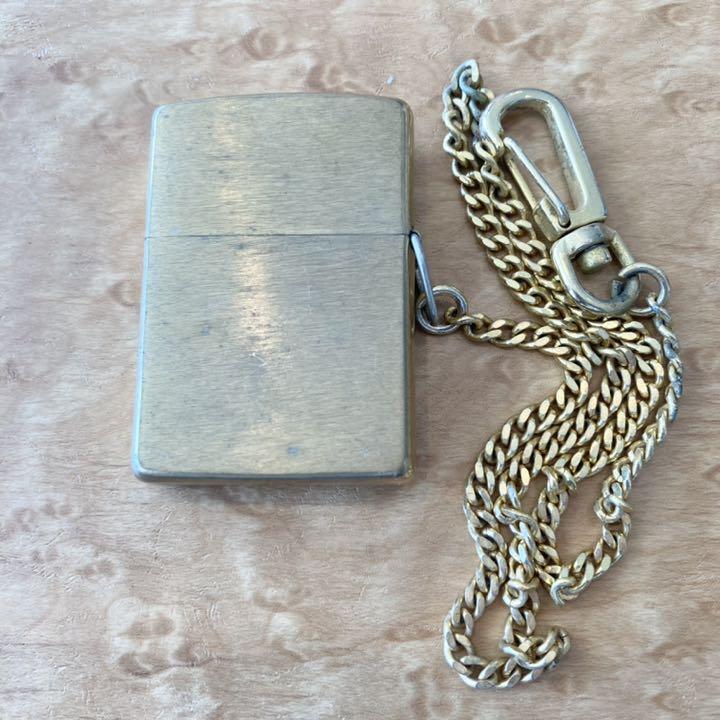 As is for parts ZIPPO lighter SOLID BRASS 1995 year eggplant chain