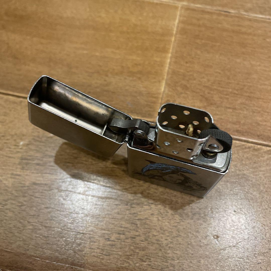 As is For Parts Zippo mazzi Dolphin Silver Opening and Closing Adjusted