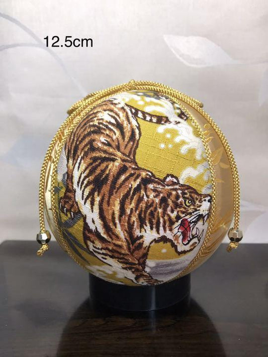 Temari  Interior decoration  gift Tiger x Bamboo Yellow Ground 2