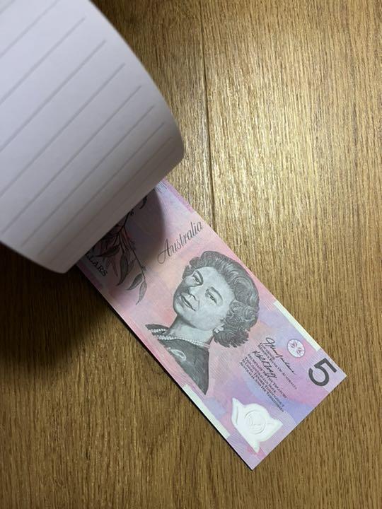 Memo pad, money, overseas, large money, stationery, letter set, interesting gag