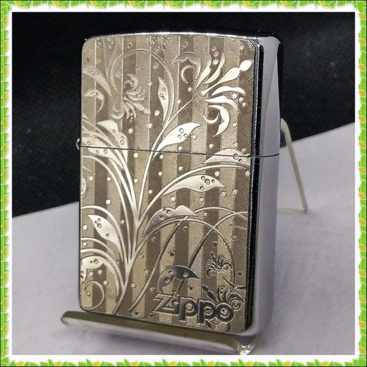 As is For Parts  ZIPPO Floral pattern Plant pattern Metal Zippo