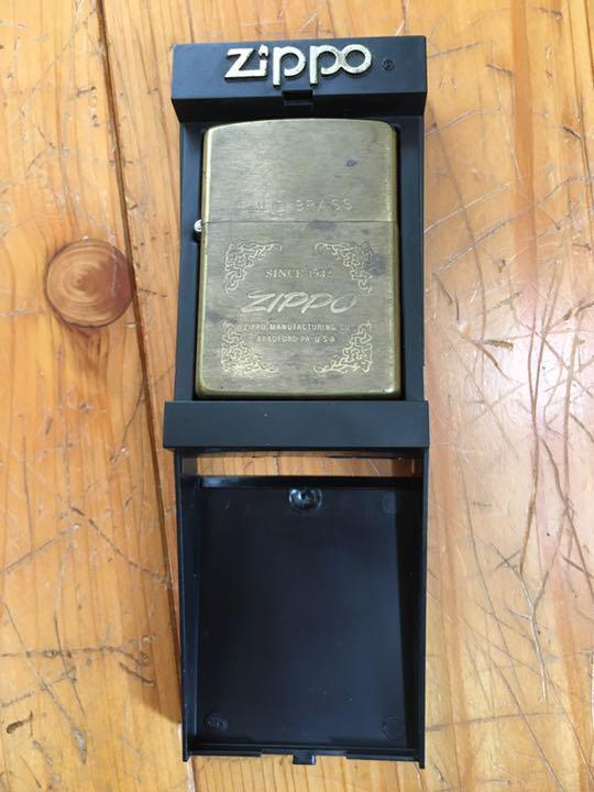 As is for parts Zippo lighter Solid Brass Gold Used