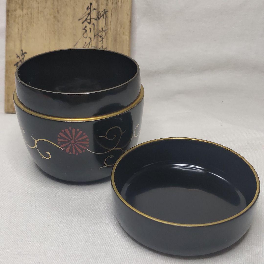 Tea utensils Red-Rikyu-shaped jujube, Togakusa lacquer work
