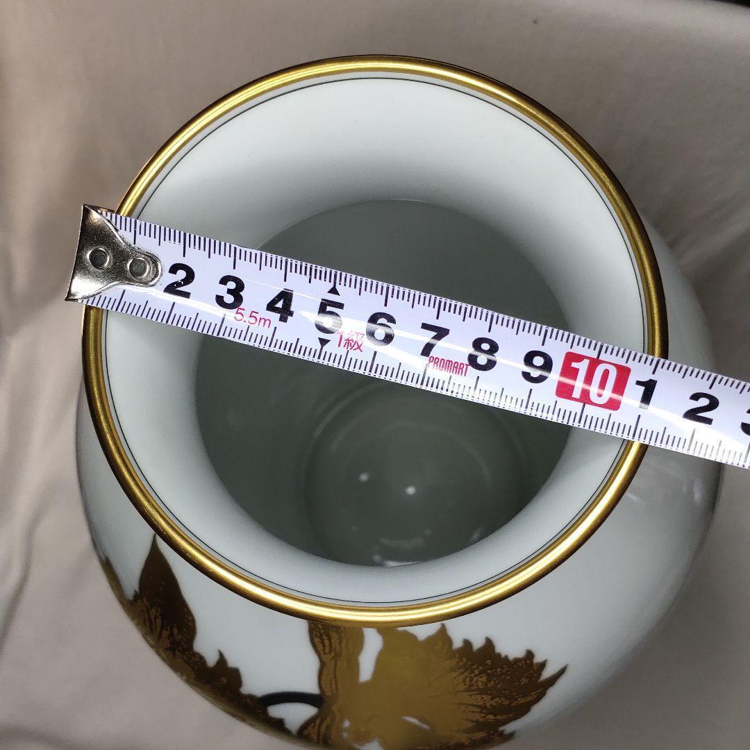 Okura Art China Vase Gold Eclipse Cattleya Gold and Silver Aya Co-box Rare