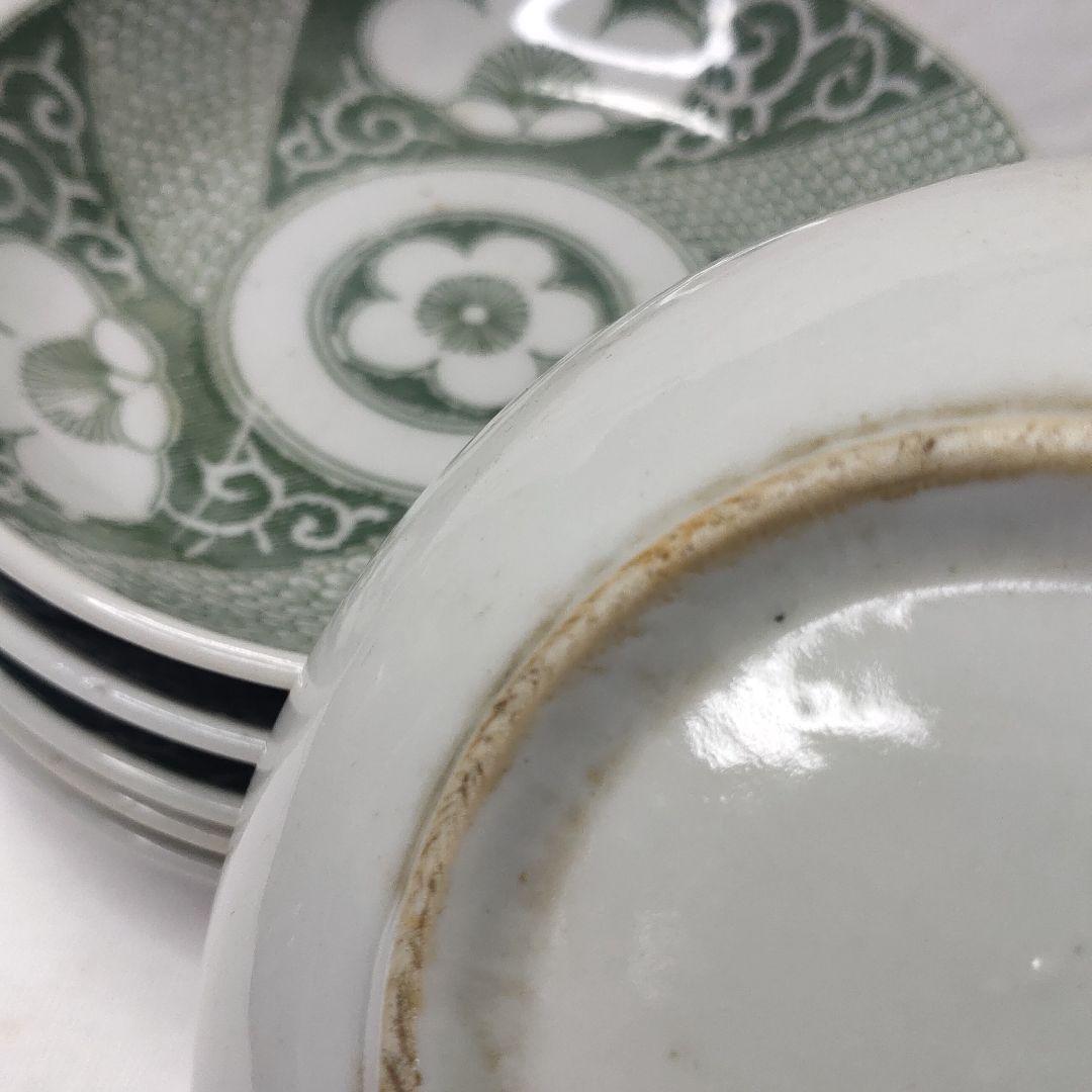 Ko-Imari ware 6 small plates green glaze old family storehouse