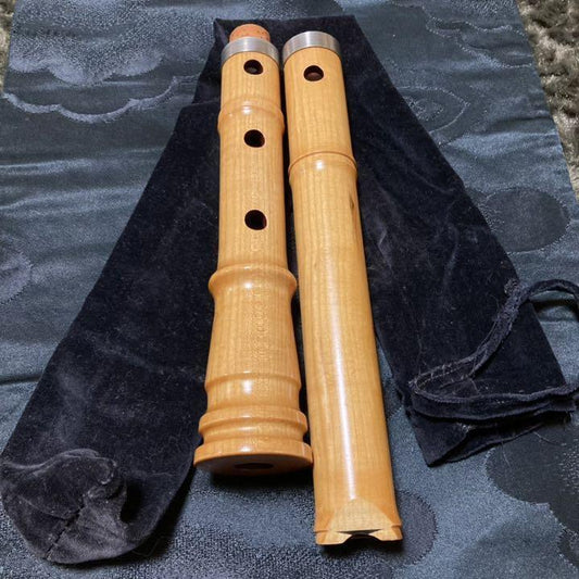 Shakuhachi Kinko-ryu 1-shaku 5-sun pipe Intermediate silver-wrapped woodwind