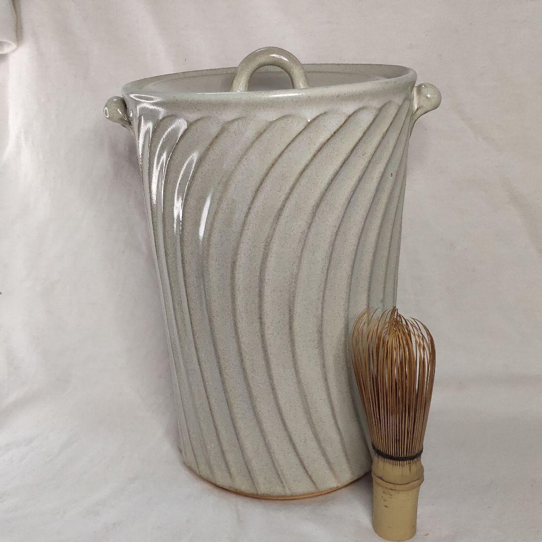 Tea utensils, thin water finger, signature, pottery, artist's work