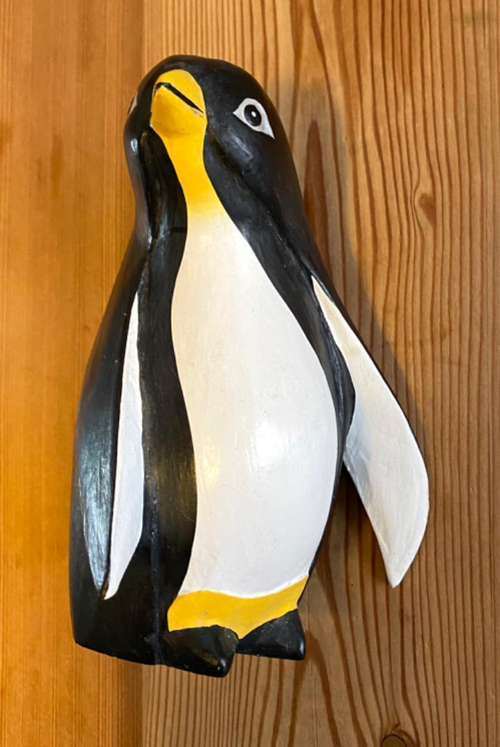 Bali wood carving doll penguins ethnic doll animal object Indonesia