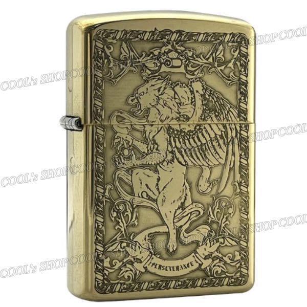 As is For Parts Griffin full surface processing oil lighter ZORRO gold zippo