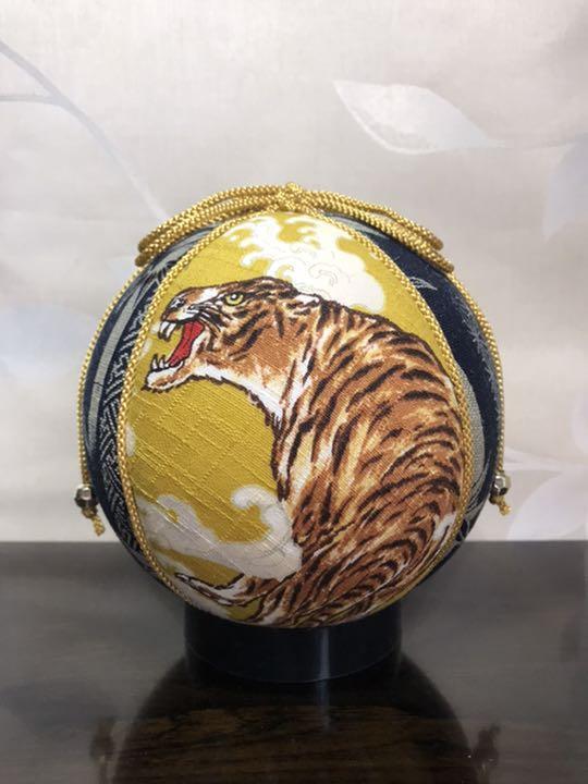 Temari  Interior decoration  gift Tiger x Bamboo Yellow Ground 2