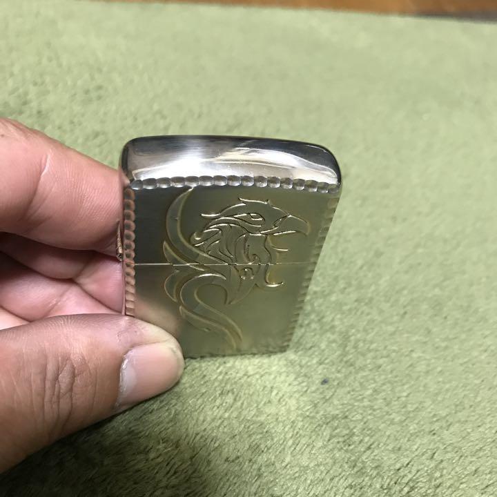 As is For Parts Armor Zippo Tribal Silver Color Engraving