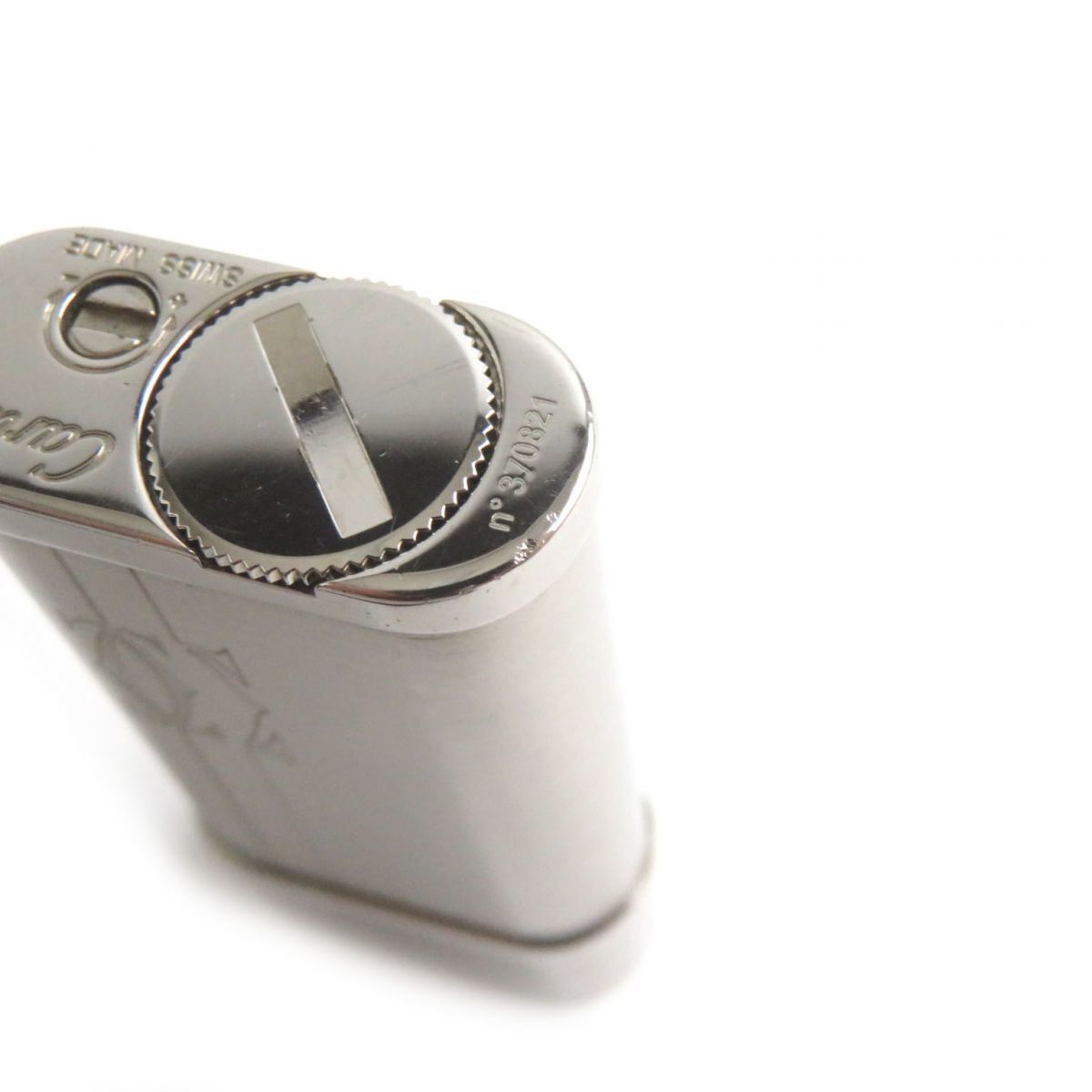 As is For Parts Cartier Godron logodecole logo roller type gas lighter silver