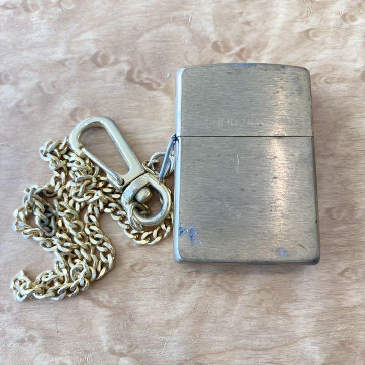 As is for parts ZIPPO lighter SOLID BRASS 1995 year eggplant chain