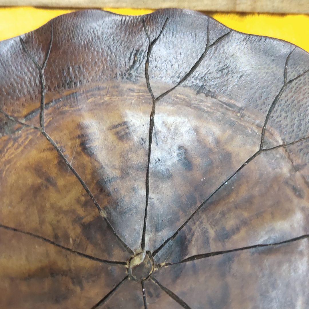 Antique bamboo carving dish cochlea figurine paulownia box