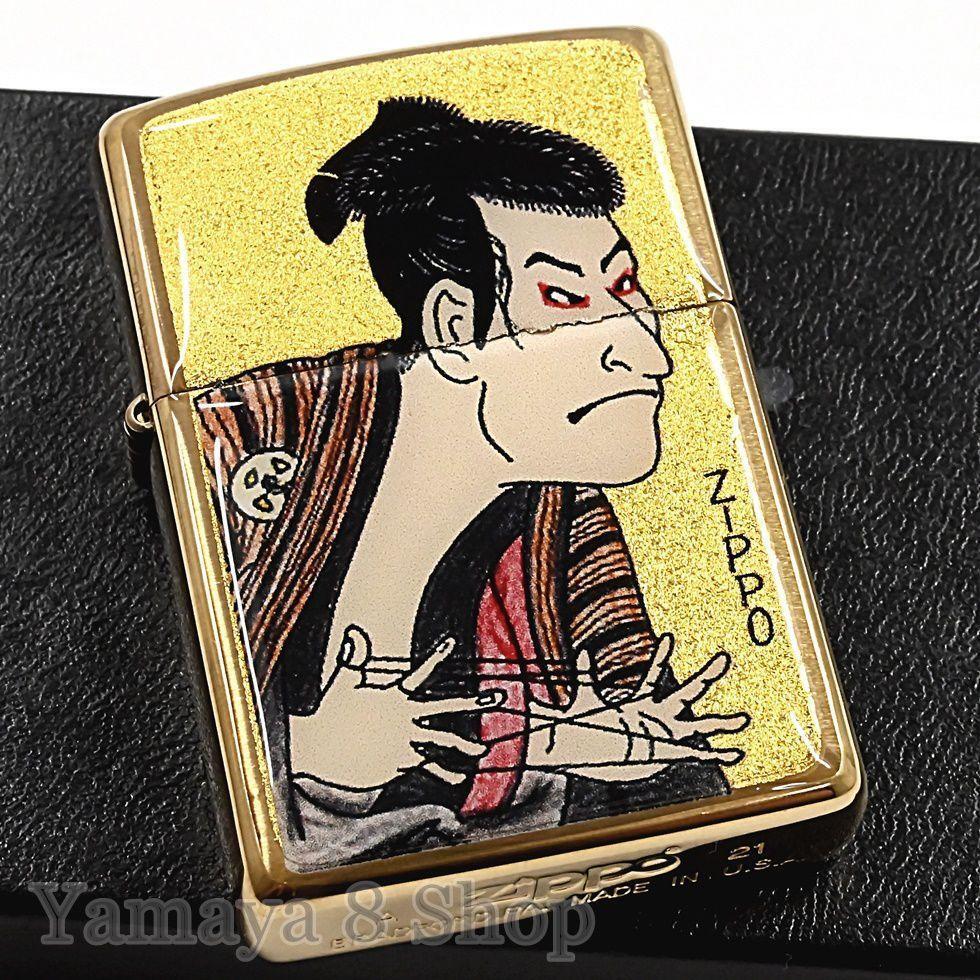 ZIPPO Lighter Real Gold Foil Ukiyo-e Twill Actor Gold Tank