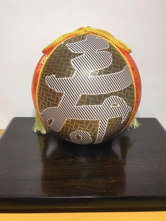 Temari Interior decoration  gift Yellow crane x Kotobuki orange plum
