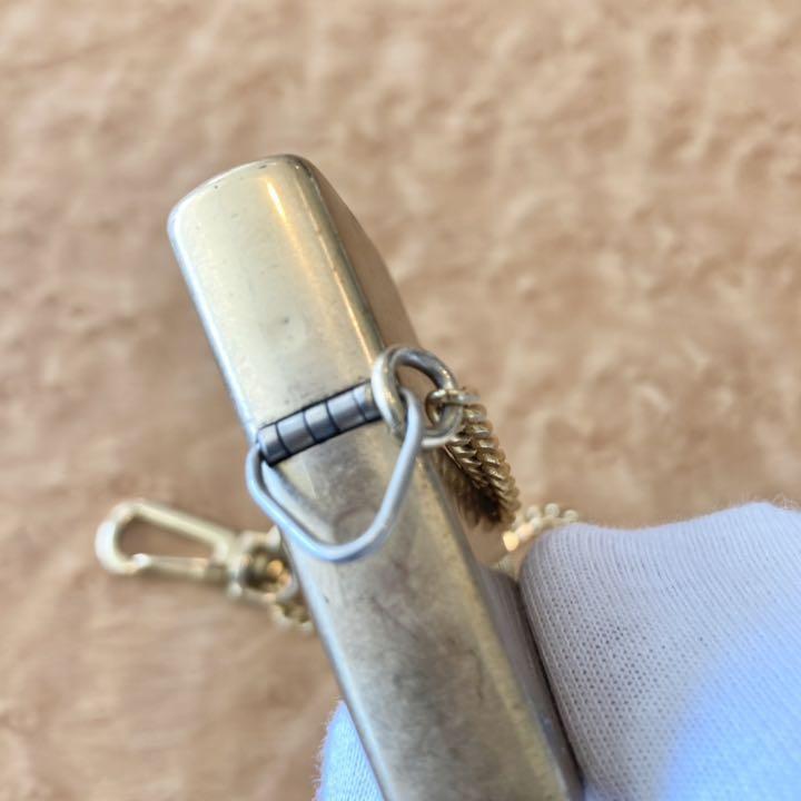 As is for parts ZIPPO lighter SOLID BRASS 1995 year eggplant chain