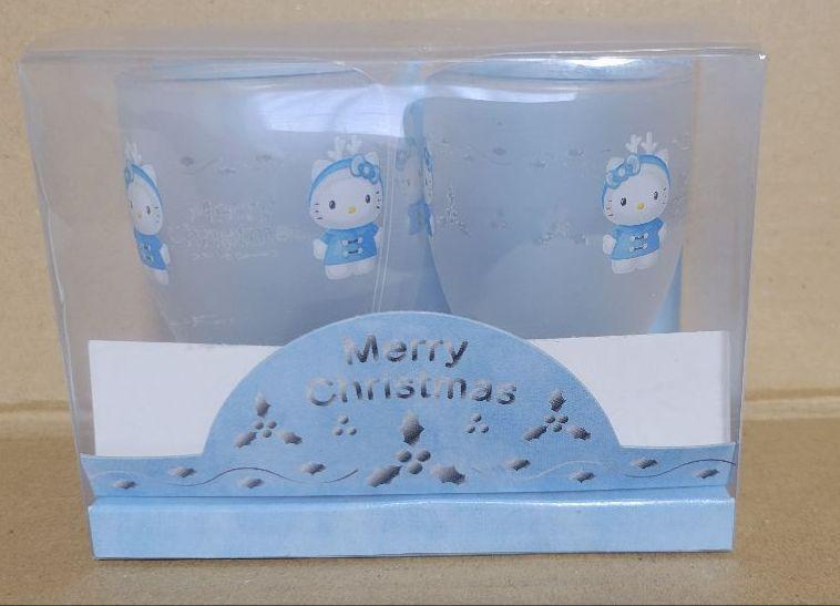 HELLO KITTY1999Christmas Kitty glass plate Set of2