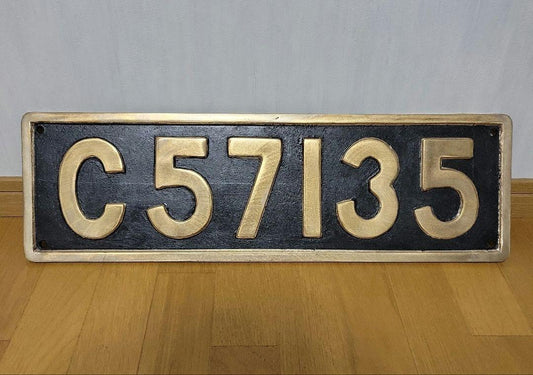 Steam locomotive license plate