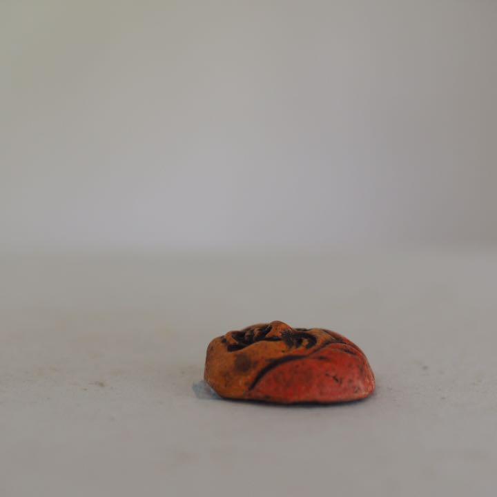 Cute Ceramic Laughing Uncle Length 3.5cm Antiques