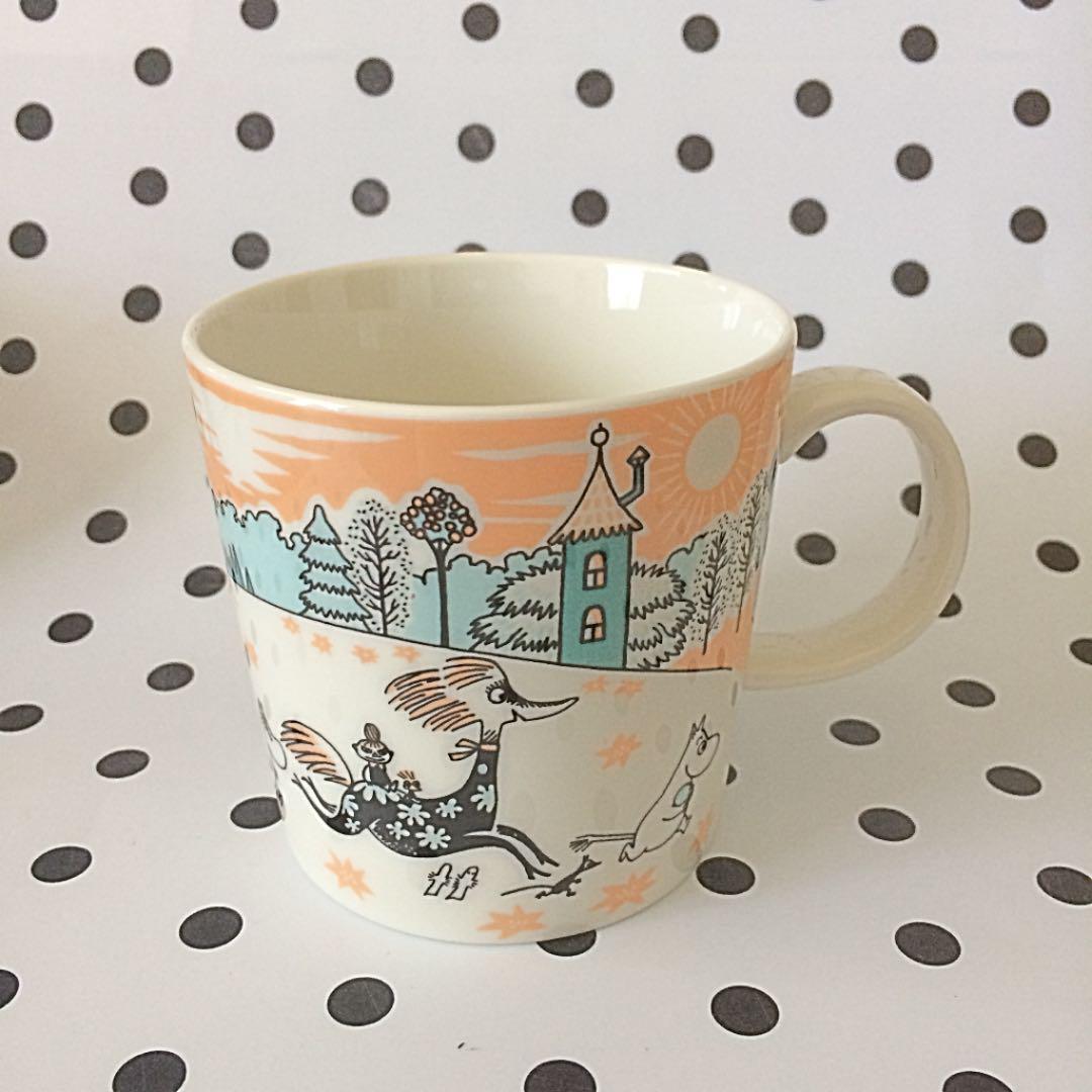 Lot 2 Moomin Mug Cup Love Valley Park Limited ARABIA Pink Orange