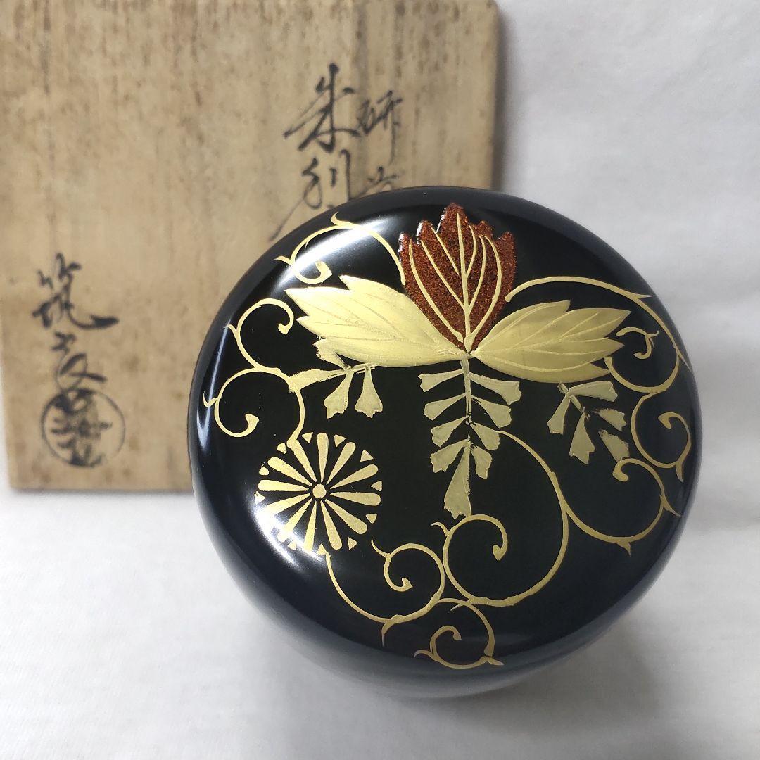 Tea utensils Red-Rikyu-shaped jujube, Togakusa lacquer work