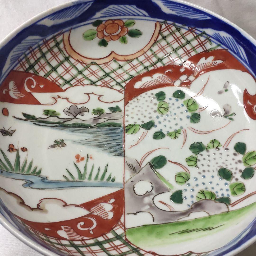 Koimari ware color painting deep plate donburi hand-painted