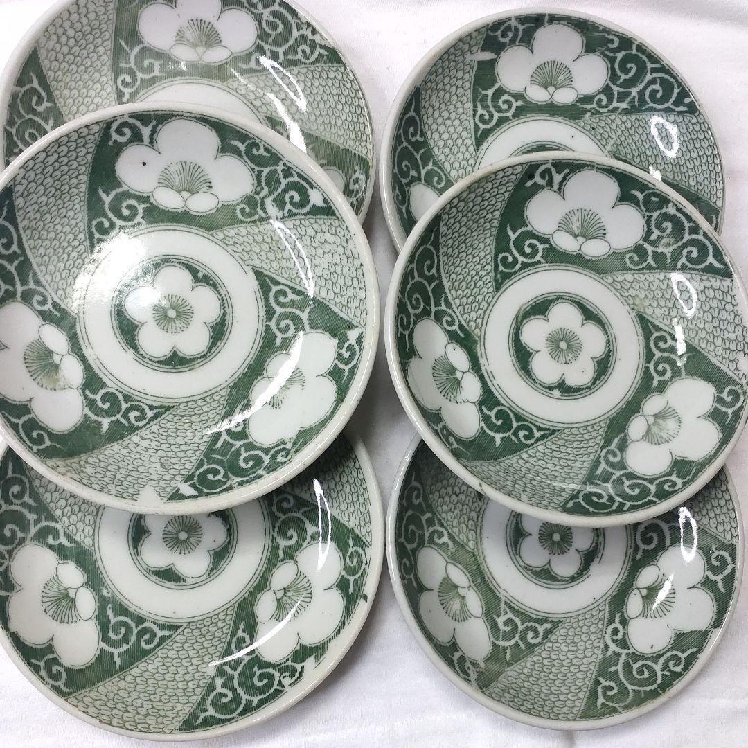 Ko-Imari ware 6 small plates green glaze old family storehouse