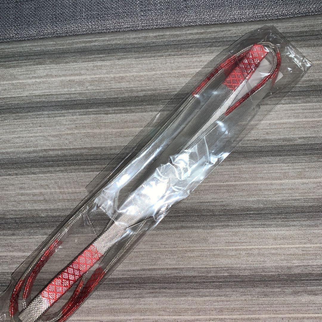 Unused pure silk Saga Nishiki obijime silver with peach red silver pink