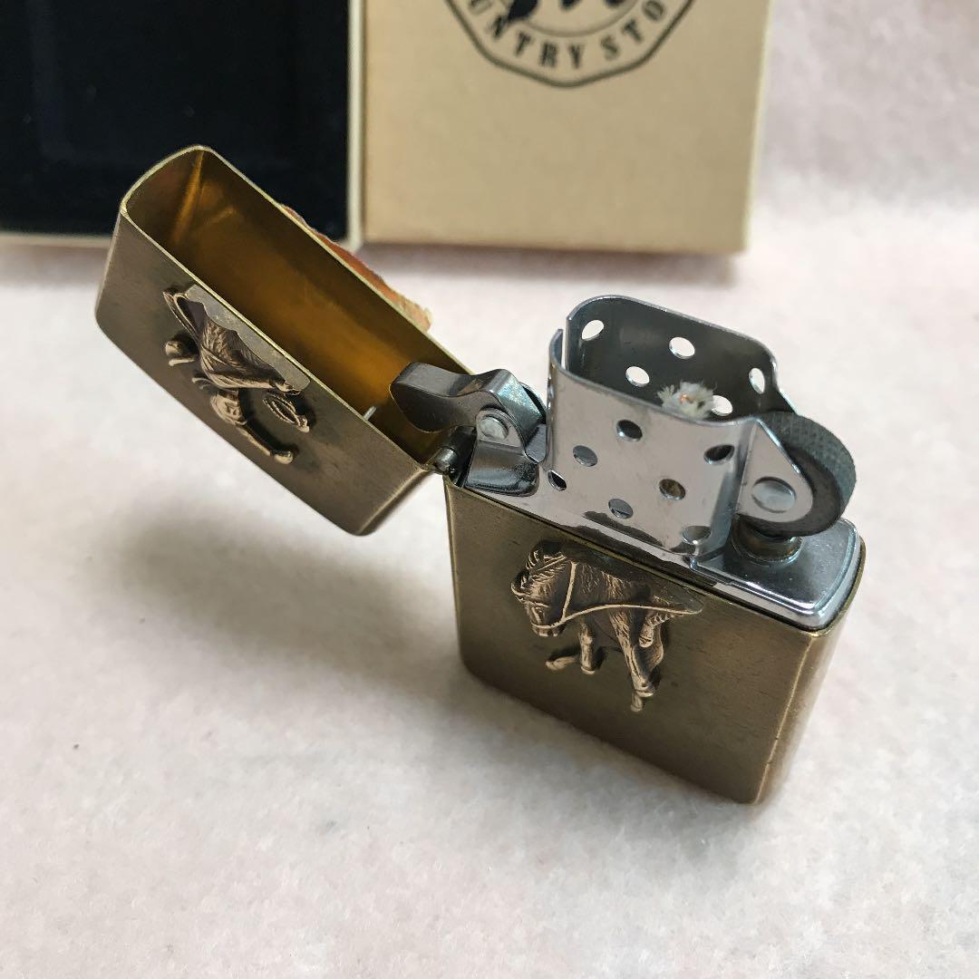 As is For Parts Zippo 1994 Marlboro Cowboy Rodeo Lighter Brass