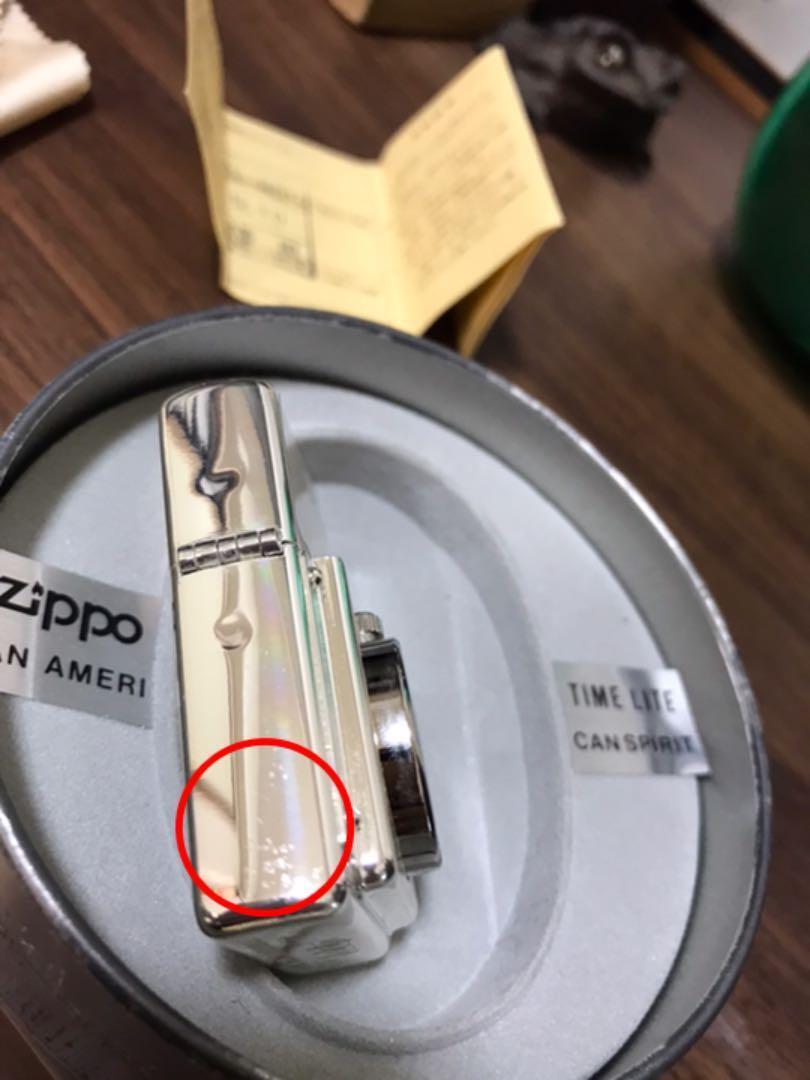 As is For Parts ZIPPO with clock CLASSIC　Time Lite CAN SPIRIT warranty card,